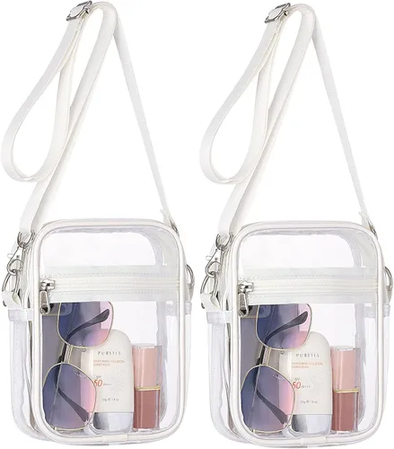 Vista 14 de PACKISM Bolsa transparente para eventos de estadio – Monederos pequeños transparentes para mujer, bolsa bandolera para conciertos y eventos