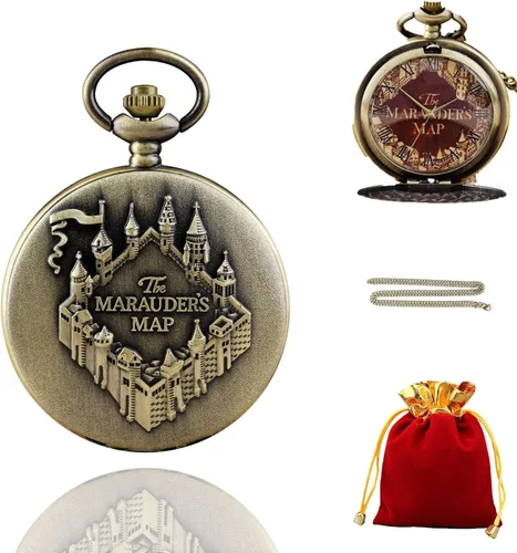 Vista 7 de Reloj de bolsillo de cuarzo para hombre, ojos verdes, forma de caja redonda, collar de bolsillo