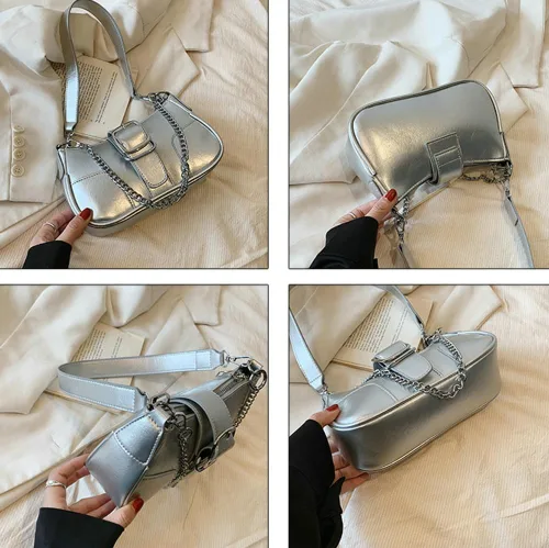 Vista 7 de Bolso Hobo de mezclilla para mujer, bolsos cruzados de lona Y2K, bolso pequeño de mano de mano, bolso de mano para axila de noche, bolso con asa