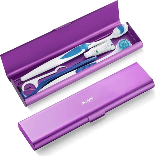 Vista 11 de Estuche de viaje para cepillo de dientes de aluminio, soporte portátil para cepillo de dientes, contenedor resistente para cepillo de dientes manual