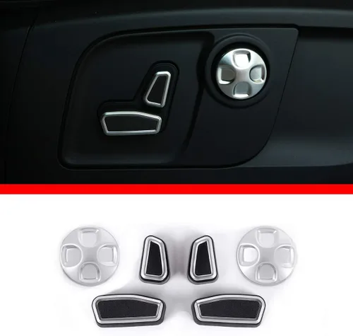 Vista 5 de Cubierta de botón de ajuste de asiento de coche cromada ABS para Alfa Romeo Giulia Stelvio 2017-2020