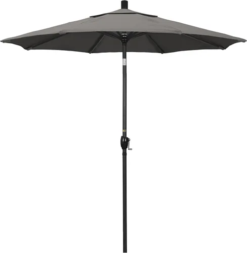 Vista 21 de California Umbrella Sombrilla redonda de aluminio de 7.5 pies, manivela para elevación, botón de inclinación, poste negro, azul marino Pacífica