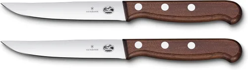 Vista 8 de Victorinox Juego de cuchillos de madera de 2 piezas de 4.75 pulgadas, hoja de punta de lanza dentada, asas de madera