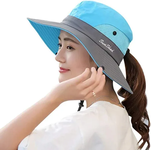 Vista 8 de Gorra FPS 50+ de ala ancha impermeable con protección UV para mujer