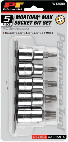 Vista 8 de Juego de enchufes de brocas Mortorq de Performance Tool W13500, 5 piezas - Kit de brocas Torx de grado profesional para aplicaciones automotrices e