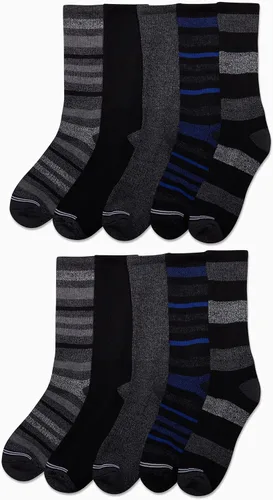 Vista 2 de Nautica Mens Dress Socks Light-Cushion Crew Socks 10 Pack