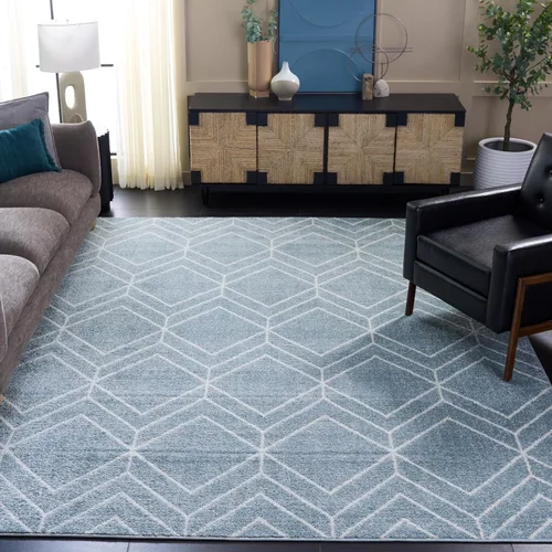 Vista 86 de SAFAVIEH Adirondack Collection - Alfombra decorativa, 2 x 3 pies, color negro y marfil, diseño geométrico moderno, no desprende pelusa y de fácil