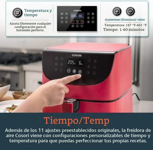 Vista 5 de COSORI - Freidora de aire 5.5 litros XL eléctrica sin aceite, horno de aire caliente con 11 funciones programables y recordatorio