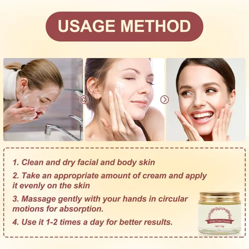Vista 2 de Crema de ñame silvestre, crema de ñame silvestre orgánica para mujeres, crema hidratante de ñame silvestre, crema orgánica de raíz de ñame silvestre