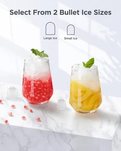 Vista 2 de Silonn Máquina para hacer hielo, 26 libras en 24 horas, 9 cubos listos en 6 minutos, máquina de hielo autolimpiable, máquina de hielo portátil