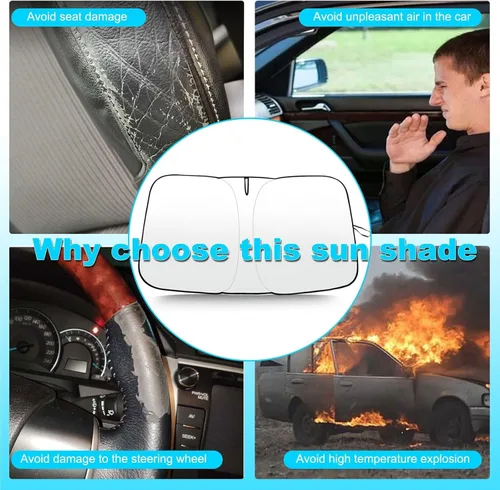 Vista 5 de Car Windshield Sunshade Cover Compatible for Honda HR-V HRV 2023-2024 2025 Auto Front Window Sun Visor Protection Accessories
