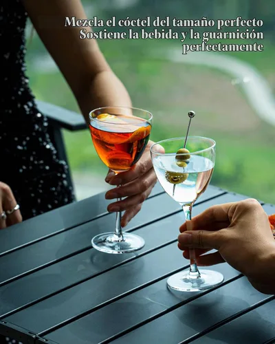 Vista 7 de Vasos de cóctel Nick y Nora de GIHOP, juego de 2 vasos de Martini soplados a mano de 5.8Oz, cristal 100% libre de plomo, vasos pequeños de cóctel