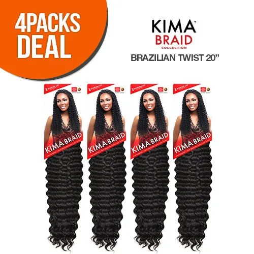 Vista 4 de Harlem125 Trenzas de pelo sintético Kima Braid Brazilian Twist de 20 pulgadas (paquete de 4, 2)