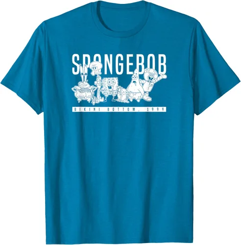 Vista 9 de Bob Esponja Vintage Group Simple Logo Camiseta, Negro