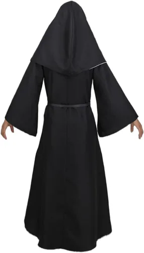 Vista 5 de DIYLN Disfraz de monja de Halloween para mujer, película de miedo, religiosa, medieval, traje de cosplay con accesorios