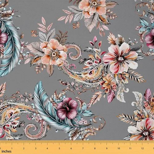 Vista 23 de Koi Fish - Tela de tapicería de The Yard, tela decorativa japonesa exótica Hokusai con olas del océano para tapicería y proyectos de bricolaje