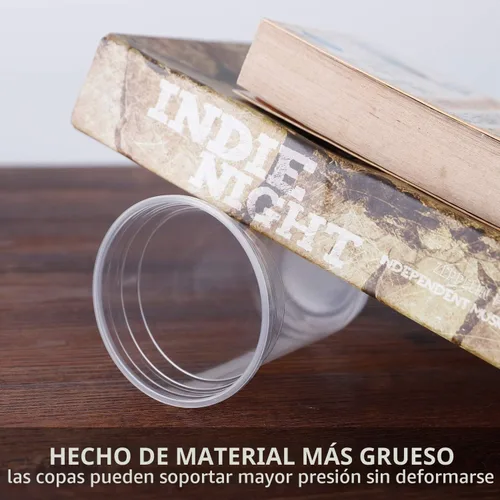 Vista 2 de Vasos desechables de plástico transparente, paquete de 100, vasos de agua de 14 onzas