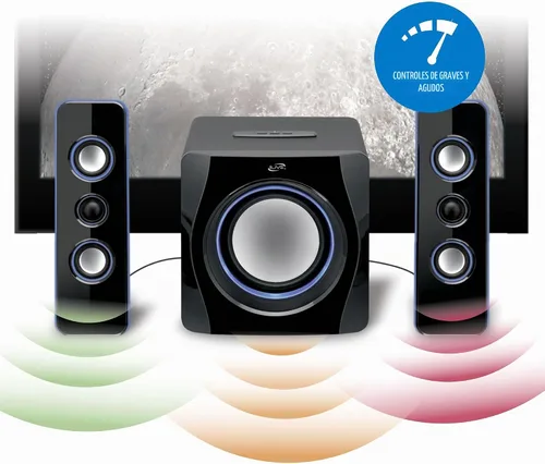Vista 4 de iLive Electronics Sistema de altavoces Bluetooth con subwoofer integrado, 7.28 x 8.86 x 7.28 pulgadas, negro (iHB23B)