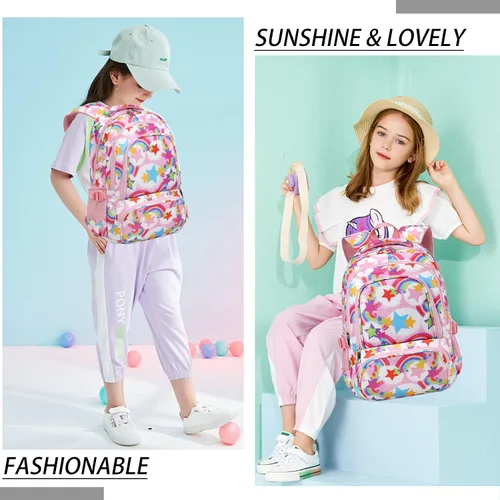 Vista 2 de Mochila infantil para niñas y niños, bolsas de escuela primaria para jardín de infantes, mochilas impermeables para viajes de regreso a clases