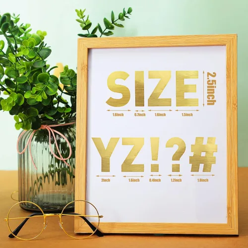 Vista 2 de Chinco 232 piezas 24 hojas de calcomanías de letras doradas grandes para tablón de anuncios