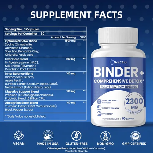 Vista 2 de Suplemento de carpeta desintoxicante de 2300 mg – Carpeta de desintoxicación todo en 1, carbón activado, zeolita, arcilla de bentonita – Limpieza