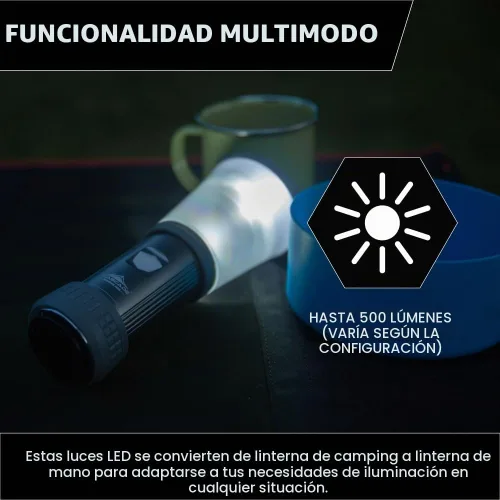 Vista 3 de Cascade Mountain Tech Linterna LED resistente al agua IPX4 de 500 lúmenes con 3 modos de luz para uso al aire libre y de emergencia, paquete de 3
