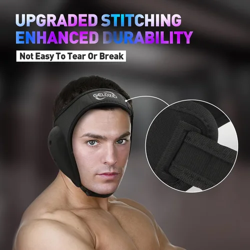 Vista 3 de Gelozid Casco ajustable de lucha libre para BJJ, MMA Grappling y entrenamiento, protector de oídos y casco de protección de coliflor