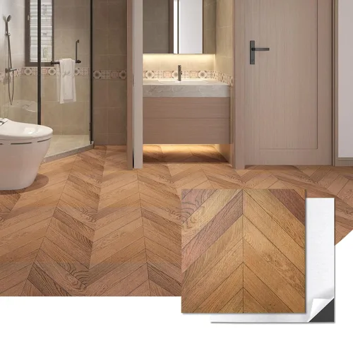 Vista 11 de Art3d Azulejos de vinilo para pegar y desprender 30 unidades 30 x 30 cm, Suelos autoadhesivos impermeables con aspecto de tablones de madera
