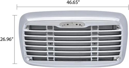 Vista 6 de PIT66 Rejilla, compatible con Freightliner Columbia 2000-2008, rejilla cromada con pantalla de insectos, A1715107000 A1715251003 Front Bumper
