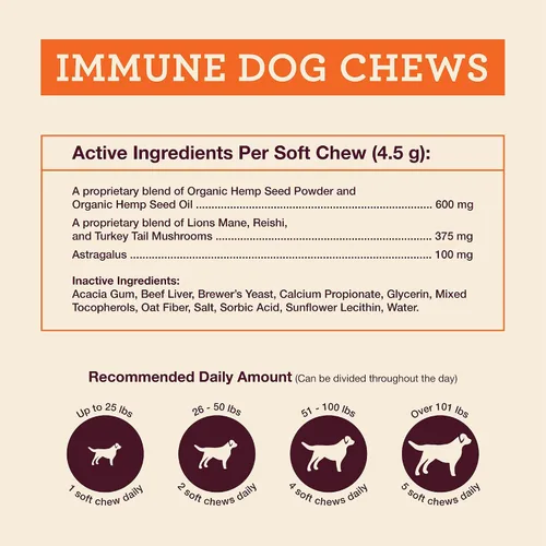 Vista 7 de Hemp Well Masticables suaves para perros de apoyo inmunológico: apoya un sistema inmunológico saludable para perros, de origen orgánico