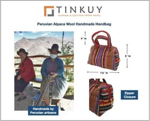 Vista 7 de Perú tejido hecho a mano bolsos de telar monedero