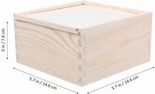 Vista 7 de Kisangel Caja de regalo de madera con tapa deslizante Caja