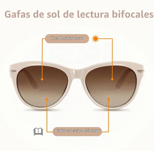 Vista 3 de EASY READ Pack de 2 lentes de sol bifocales para leer para mujer, lentes de sol modernos con protección UV400