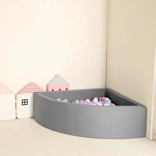 Vista 6 de TRENDBOX Bola Pit Memory Foam Pit Soft Pool Fan-Shape Soft Equipment para niños pequeños - Gris oscuro (bolas no incluidas)
