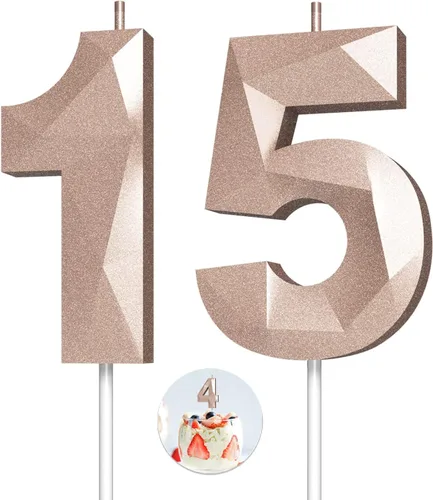 Vista 63 de Velas de cumpleaños con números (0 velas negras), forma de diamante 3D, decoración de pastel de feliz cumpleaños para niños y hombres, cumpleaños