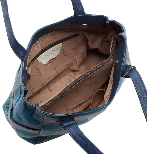 Vista 3 de Anna by Anuschka Women's Genuine Leather Shoulder Bag - Hand Painted Original Artwork Exterior