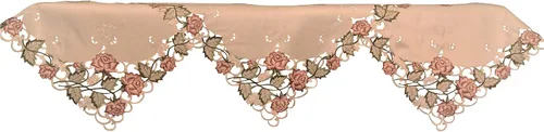 Vista 3 de Alfombra redonda con rosas victorianas sobre material marfil, tamaño 11 pulgadas