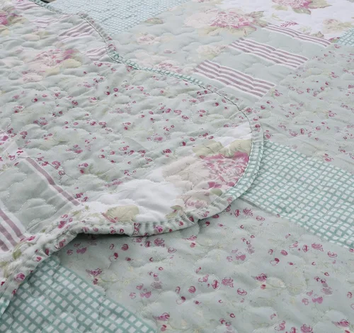 Vista 4 de Juego de cama de microfibra; prelavado, preencogido, cosido con hilos reales, acolchado a máquina; funda de edredón para cama doble Full/Queen/King