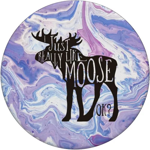 Vista 3 de Moose Popsocket azul blanco morado mármol camping regalos – PopSockets agarre y soporte para teléfonos y tabletas