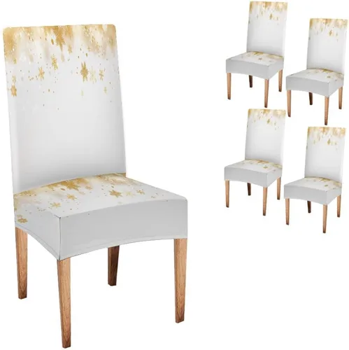 Vista 215 de CAPSCEOLL Christmas Dining Chair Covers,Snowflakes Festive Winter Pattern Stretch Chair Covers for Dining Room Set of 2 Washable Spandex Parson