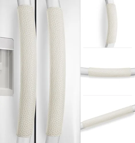 Vista 8 de Fundas para manija de puerta de refrigerador, 5 PCS, fundas ajustables para manijas de electrodomésticos, mantén tu cocina limpia, protector