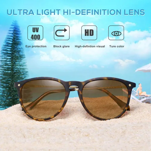 Vista 8 de Carfia Vintage Sunglasses for Women Polarized UV Protection Classic Retro