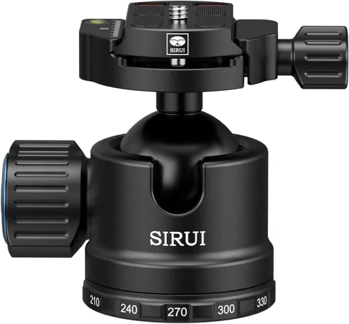 Vista 11 de SIRUI Cabezal de bola de trípode para cámara, capacidad de carga de 22.05 libras, base de panorámica de 360°, calidad de construcción de aluminio