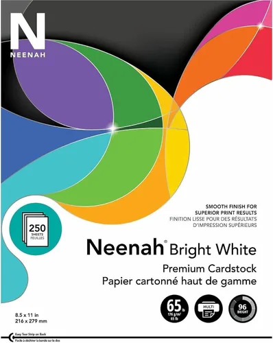 Vista 7 de Neenah - Cartulina prémium de color blanco brillante, 8 1/2 pulgadas x 11 pulgadas, 65 libras, paquete de 250 hojas, 91904