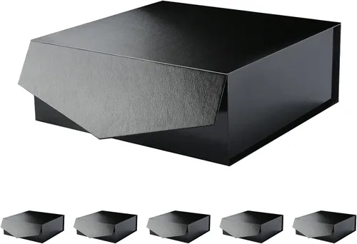 Vista 25 de Caja de regalo negra con tapa magnética para regalo Negro-9