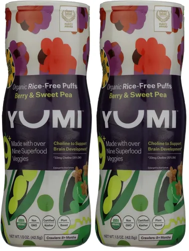 Vista 7 de Yumi Puffs de guisantes dulces orgánicos, 1.5 onzas
