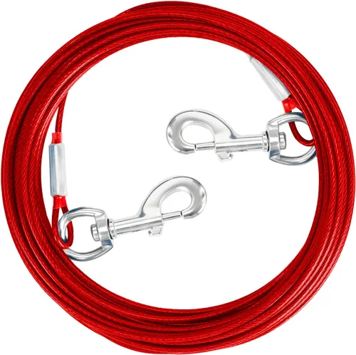 Vista 27 de Cable de Amarre para Perros, 10/20/30/50/100 Pies, Correas para Perros a Prueba de Mordidas para el Patio, Cable de Amarre Resistente para Perros