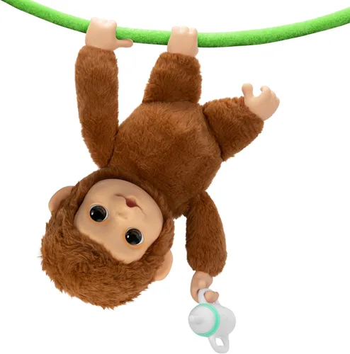 Vista 9 de Little Live Pets My Baby Monkey "Mango" con biberón, juego de animales interactivos y suaves para niños de 4 años en adelante, más de 50 sonidos