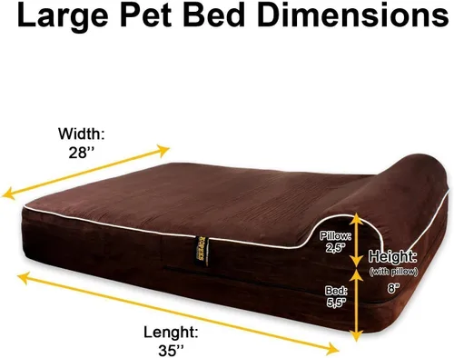 Vista 2 de KOPEKS Funda de repuesto para cama de perro, camas de espuma viscoelástica, tamaño grande, 35.0 pulgadas de largo x 28.0 pulgadas de ancho