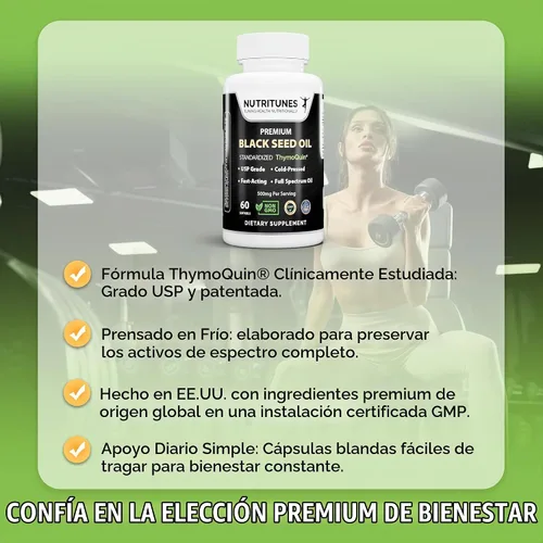 Vista 12 de Aceite de Semilla Negra ThymoQuin - 60 Cápsulas Blandas
